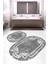 Dijital Baskılı Kaymaz Taban Yıkanabilir Oval 2'li Klozet Takımı Banyo Paspası NOKZ-SD-598 1