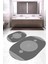 Dijital Baskılı Kaymaz Taban Yıkanabilir Oval 2'li Klozet Takımı Banyo Paspası NOKZ-SD-621 1
