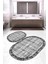 Dijital Baskılı Kaymaz Taban Yıkanabilir Oval 2'li Klozet Takımı Banyo Paspası NOKZ-HT-1365 1