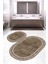 Dijital Baskılı Kaymaz Taban Yıkanabilir Oval 2'li Klozet Takımı Banyo Paspası NOKZ-HT-239 1