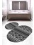 Dijital Baskılı Kaymaz Taban Yıkanabilir Oval 2'li Klozet Takımı Banyo Paspası NOKZ-HT-216 1