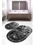 Dijital Baskılı Kaymaz Taban Yıkanabilir Oval 2'li Klozet Takımı Banyo Paspası NOKZ-SD-1034 1