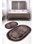 Dijital Baskılı Kaymaz Taban Yıkanabilir Oval 2'li Klozet Takımı Banyo Paspası NOKZ-SD-281 1