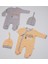 Cool Like Dad + Mom Baskılı 4'lü Set 2 Tulum + 2 Şapka 0-3 Ay 1