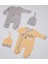 Cool Like Dad + Mom Baskılı 4'lü Set 2 Tulum + 2 Şapka 0-3 Ay 2