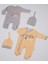 Cool Like Dad + Mom Baskılı 4'lü Set 2 Tulum + 2 Şapka 0-3 Ay 3