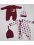 Panda , Balon Baskılı Bordo 4'lü Set 2 Tulum + 2 Şapka 0-3 Ay 1