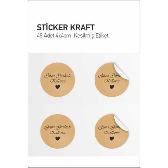 Hsn Iyi Günlerde Kullanın Etiketi 48 Adet Kraft Etiket 4cm Fiyatı