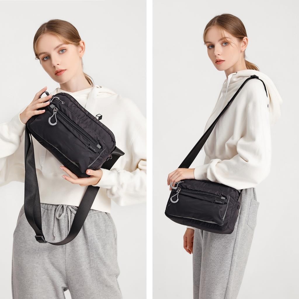 Smart Bags Ekstra Hafif Kumaş Postacı Çantası BC 3148 - Siyah görsel 4