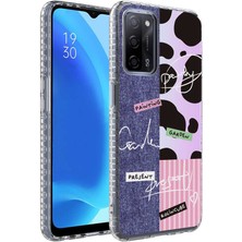 ZORE Oppo A54 4g Kılıf Airbag Kenarlı Renkli Desenli Elegans Kılıf