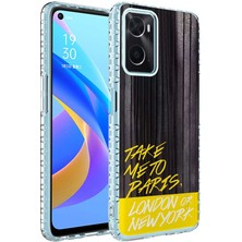 ZORE Oppo A96 4g Kılıf Airbag Kenarlı Renkli Desenli Elegans Kılıf