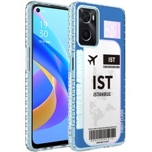 ZORE Oppo A96 4g Kılıf Airbag Kenarlı Renkli Desenli Elegans Kılıf