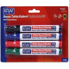 Kraf Doldurulabilir Beyaz Tahta Kalemi 4'lü Set Renkli Yazı Tahtası Kalemleri İçin