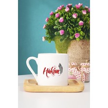 Hedizu Hakime Hediye Hakim Türk Kahvesi Fincanı Ahşap Altlıklı