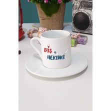 Diş Hekimi Türk Kahvesi Fincanı Beyaz
