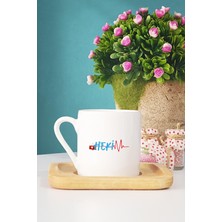 Hedizu Doktora Hediye Hekim Türk Kahvesi Fincanı Ahşap Altlıklı