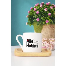 Hedizu Aile Hekimi Doktora Hediye Türk Kahvesi Fincanı Ahşap Altlıklı