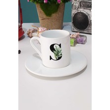 Hedizu Botanik S Harfli Türk Kahvesi Fincanı Beyaz