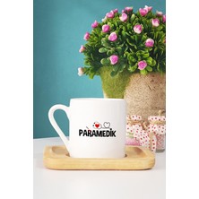 Paramedik Hediye Türk Kahvesi Fincanı Ahşap Altlıklı