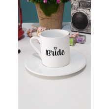 Hedizu Bride Gelin Hediye Türk Kahvesi Fincanı Beyaz