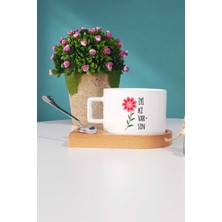 Hedizu İyi Ki Varsın Doğum Günü Hediyesi Ahşap Altlıklı Fincan