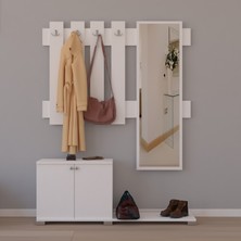 The Violet  Yaprak Portmanto  Vestiyer - Beyaz