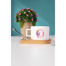 Özel Tasarım O Harfli Ahşap Altlıklı Fincan