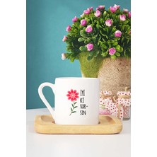 İyi Ki Varsın Doğum Günü Hediyesi Türk Kahvesi Fincanı Ahşap Altlıklı