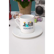 Jeofizik Mühendisi Hediye Türk Kahvesi Fincanı Beyaz