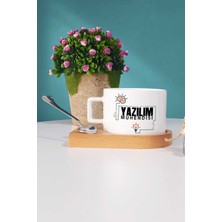 Hedizu Yazılım Mühendisi Ahşap Altlıklı Fincan