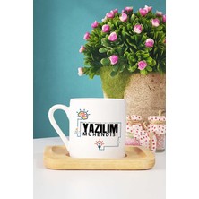 Hedizu Yazılım Mühendisi Türk Kahvesi Fincanı Ahşap Altlıklı