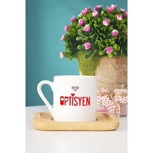 Hedizu Optisyen Hediye Türk Kahvesi Fincanı Ahşap Altlıklı
