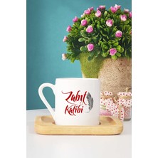 Hedizu Zabıt Katibi Hediye Türk Kahvesi Fincanı Ahşap Altlıklı