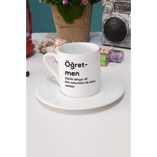 Öğretmenler Günü Hediyesi Türk Kahvesi Fincanı Beyaz