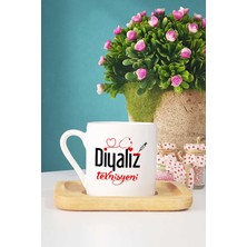 Hedizu Diyaliz Teknisyeni Türk Kahvesi Fincanı Ahşap Altlıklı