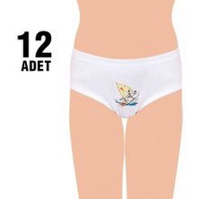Oskasa Tutku 822 Kız Çocuk Baskılı Slip Külot 12'li
