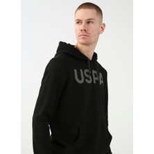 U.S. Polo Assn.  Kapüşon Yaka Siyah Erkek Sweatshirt GUYSK022