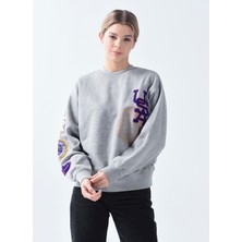 Jjxx Bisiklet Yaka Açık Gri Kadın Sweatshirt 12224539