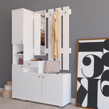 The Violet Begonya Portmanto Vestiyer- Beyaz