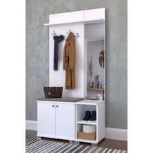 The Violet Prag Portmanto Vestiyer- Beyaz