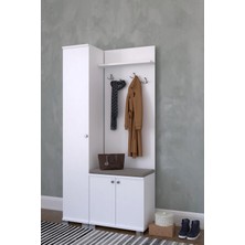 The Violet Sidney Portmanto  Vestiyer- Beyaz