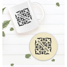 Bk Gift Kişiye Özel Isimli Beyaz Kupa Bardak Ve Yuvarlak Ahşap Bardak Altlığı Hediye Seti -10