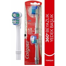 Colgate Diş Fırçası Yedek Başlık 360 Pilli Optik Beyaz Platinum Beyazlatıcı Yumuşak 1+1