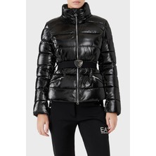 EA7 Logolu Regular Fit Kemerli Parlak Görünümlü Dik Yaka Mont Bayan Mont 6LTB12 Tnauz 1200