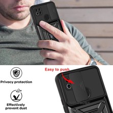 MTK Moveteck Realme C21Y Uyumlu Kılıf Kamera Lens Korumalı Sürgülü Kızak Pars Lens Yüzüklü Shockproof Armor Military Zırh Tank Kılıf