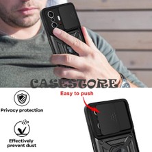 MTK Moveteck Xiaomi MI11T Uyumlu Kılıf Kamera Lens Korumalı Sürgülü Kızak Pars Lens Yüzüklü Shockproof Armor Military Zırh Tank Kılıf