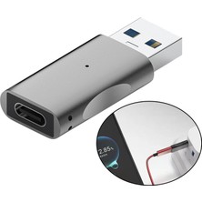 USB 3.1 Video Bilgisayar Grisi Için Erkek Tip-C Kadın Adaptörü(Yurt Dışından)