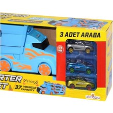 Polesie King Toys 3 Katlı Sürat Pistli Tır 3 Arabalı Çocuklar Için Garaj Otopark Yarış Pisti Eğitici Oyun Seti