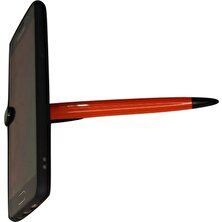 Elux 80 Yaprak Beyaz Çizgisiz Tasarım Defteri Telefon Tutucu Kalem Hediye (Çiçek Desenli-Turuncu Kalem)