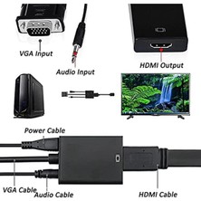 Alfais AL-4674 VGA To HDMI Çevirici Dönüştürücü Adaptör Kablosu